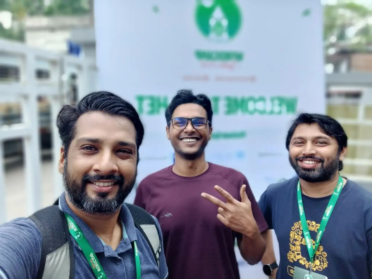 With my two favorite colleagues at Contributor Day - - WordCamp Sylhet 2026 - Nishat Shahriyar - WP More!